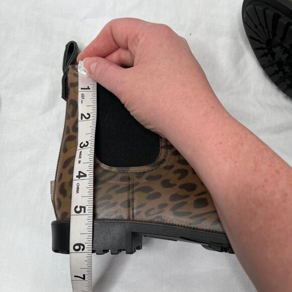 Joules Womens Leopard Print Rubber Chelsea Welly Rainboots Size US 7 EU 38 UK 5 - Picture 5 of 12